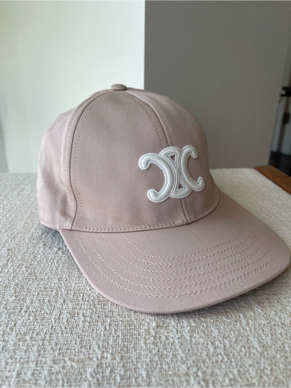 Celine Triomphe Baseball Cap/Hat Washed Cotton Blush M Authentic - Picture 3 of 8
